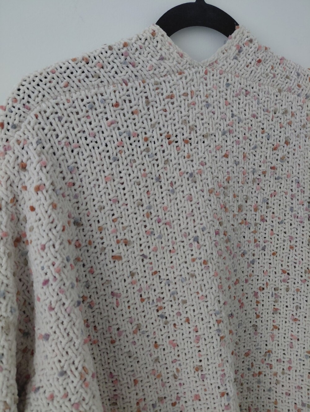 Moon & Madison Cream Speckled Open-Front Knit Cardigan - Picture 9 of 9